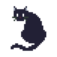 profile picture, a pixelated black cat