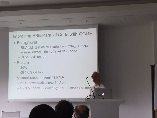 Improving SSE parallel code with GGGP ViennaRNA RNAfold