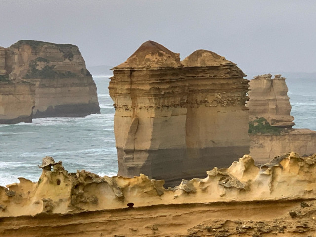 sea side sand stone cliffs and stacks