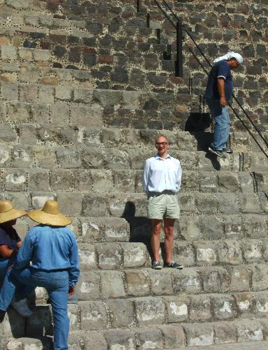 Langdon on stairs