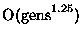 $\mbox{O(gens}^{1.25}\mbox{)}$