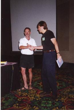 Collecting prize from Darrell Whitley