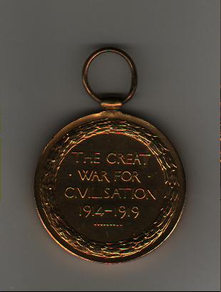 Lieutenant B. J. Seeley 1920 Victory Medal