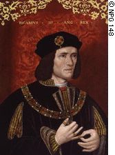 NPG 148
King Richard III
by Unknown artist
oil on panel, late 16th century (late 15th century)
25 1/8 in. x 18 1/2 in. (638 mm x 470 mm)
Given by James Thomson Gibson-Craig, 1862
On display in Room 1 at the National Portrait Gallery