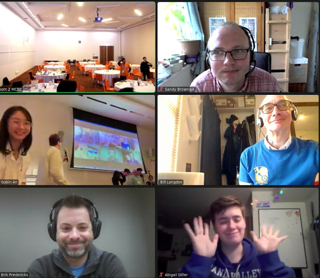 Its been a long night, zoom 2 MCEC,Sandy Brownlee_, Gabin An_, Bill Langdon_, Erik Fredericks_, Abigail Diller_